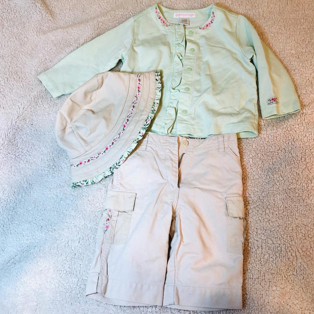Janie & Jack Infant 6-12 Mo Pant, Jacket, Hat